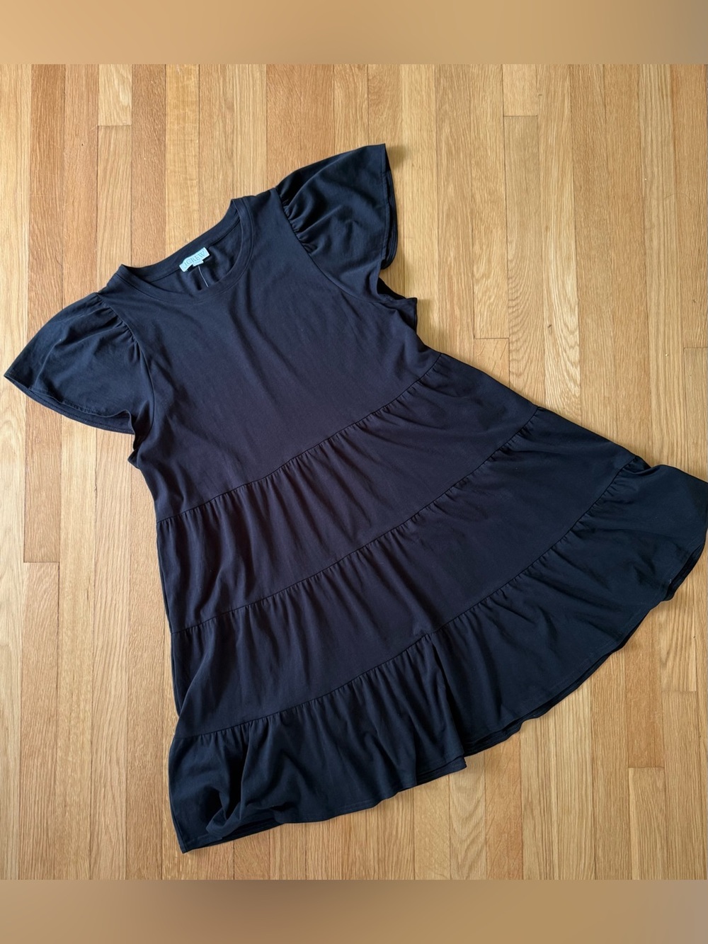 J. Crew Black Tiered Midi Dress XXL